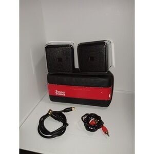 Sound Scienc QSB Portable Speakers, with case, used condition Cables Included